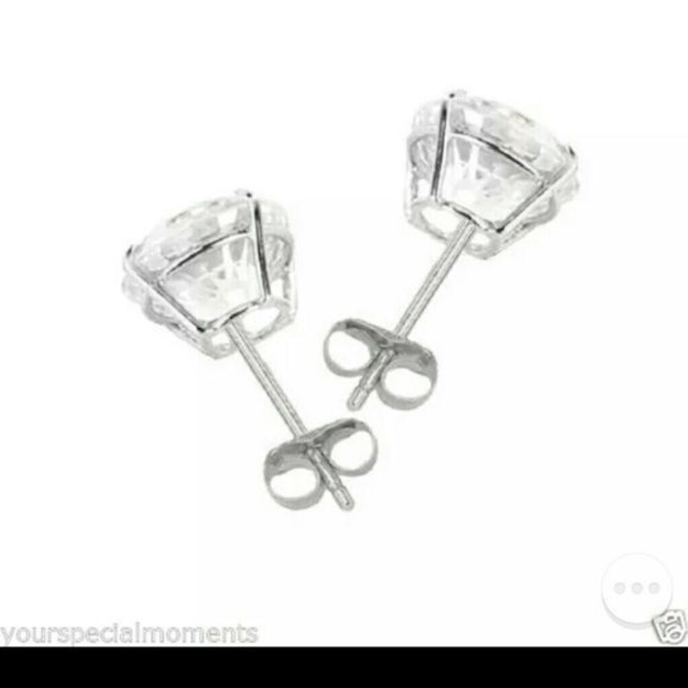 5mmβor 6mm 14k Solid White gold stud earrings